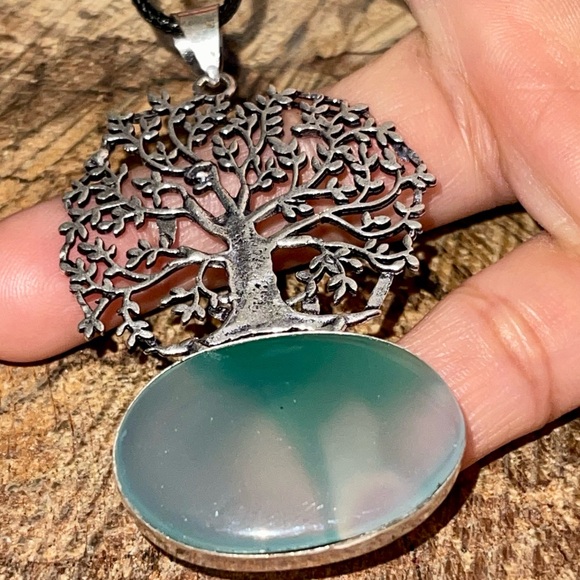 The Tree of Life Botswana Agate Pendant 2 7/8” - Picture 3 of 15